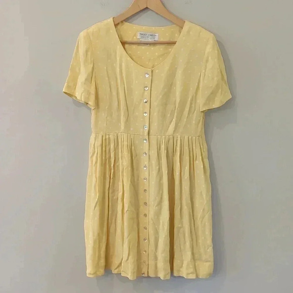 Maggy London Dress size 6 Yellow‎ Polka Dots - Picture 1 of 4
